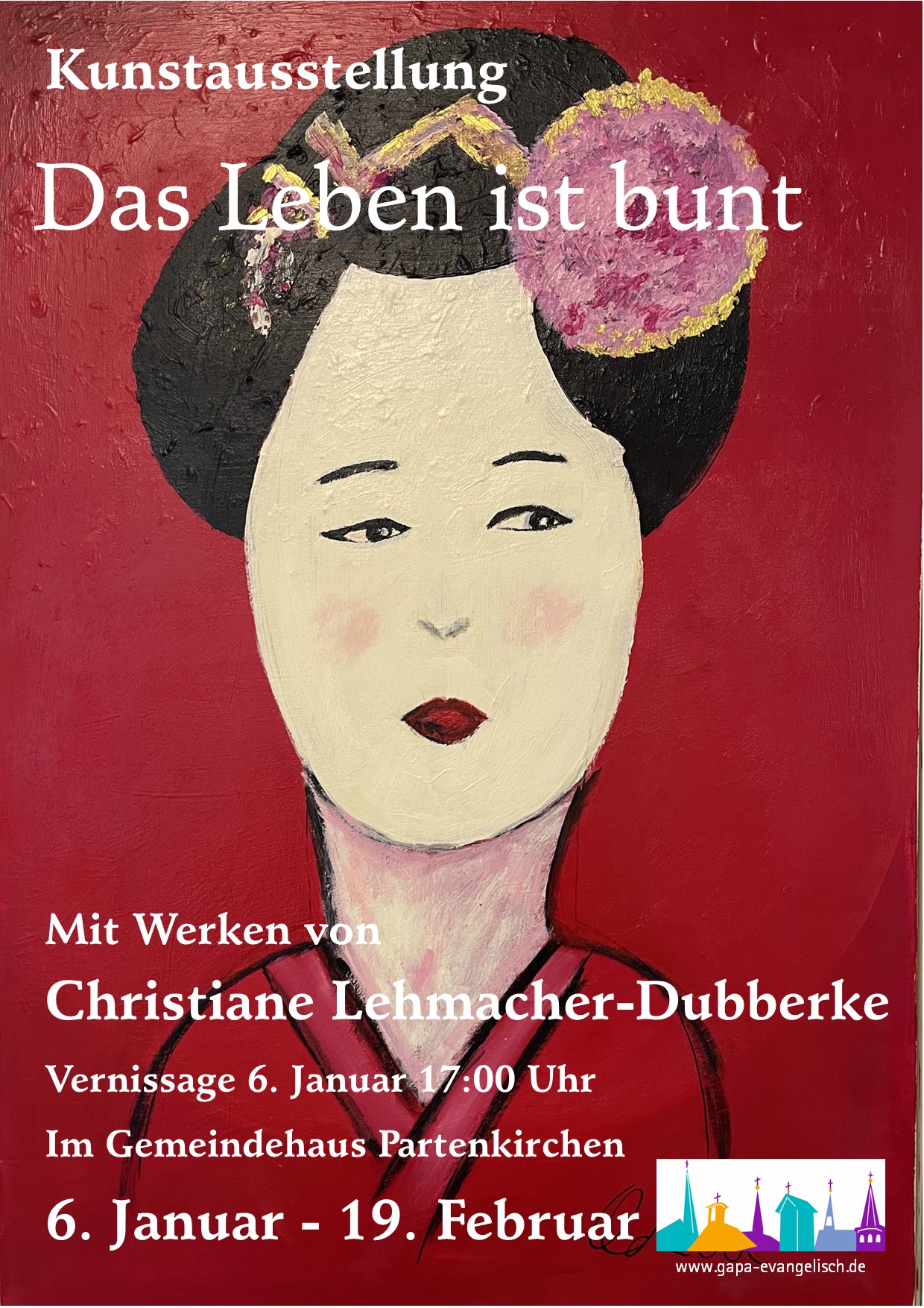 Ausstellungsplakat - Das Leben ist bunt | Grafik: Martin Dubberke