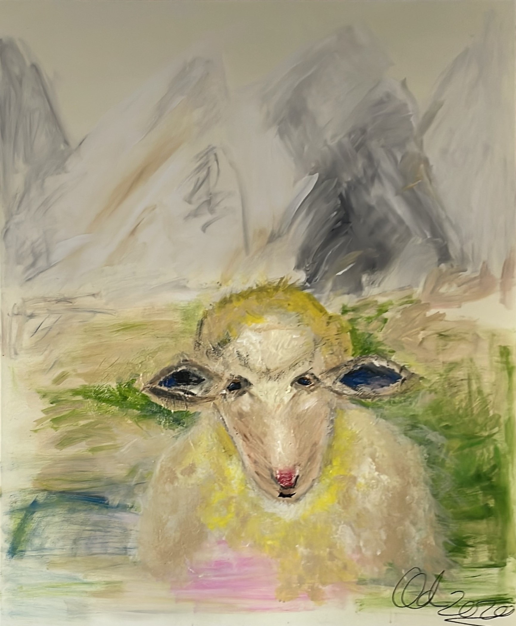 Christiane Lehmacher-Dubberke „Ich bin Dein Schaf“, 2020 120 x 100 cm, Acryl