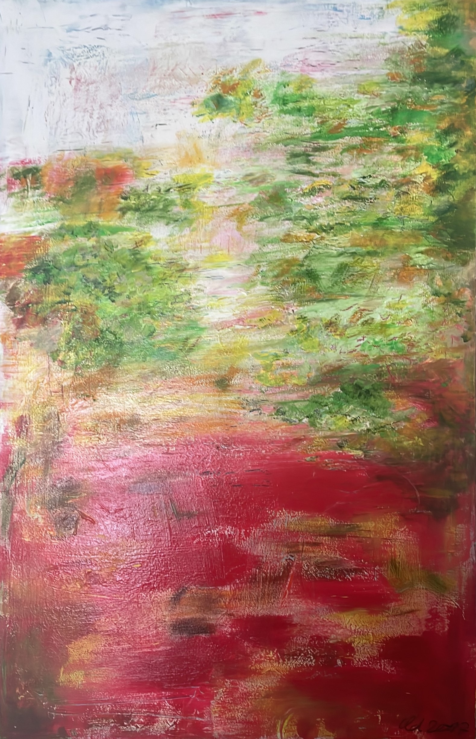 Christiane Lehmacher-Dubberke „Rot – Grün – Schwäche“, 2017 120 x 80 cm, Acryl, Kreide