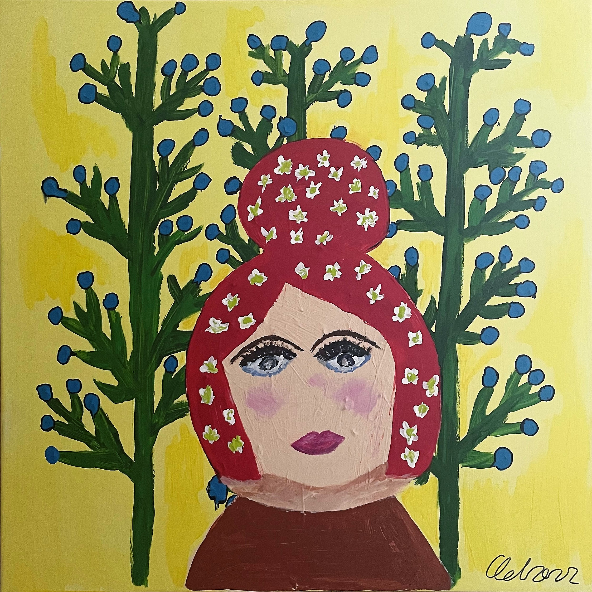 Christiane Lehmacher-Dubberke „Zuhause“, 2022 60 x 60 cm, Acryl, Wachskreide